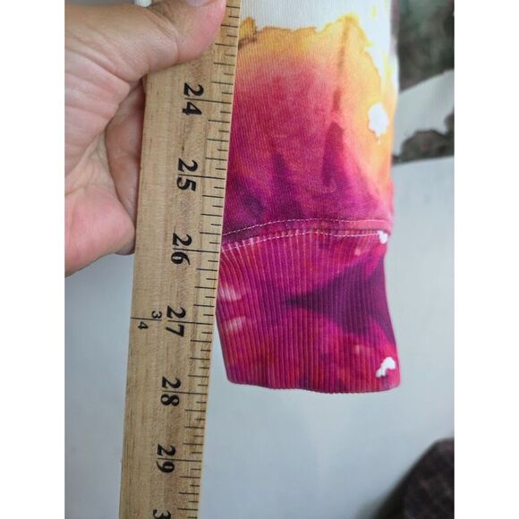 ACNE Studios Women Red Blue White "Yana Oil" Cotton Sweatshirt size X-Small - Picture 11 of 12